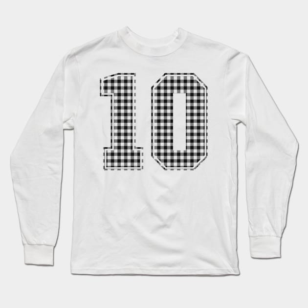 Plaid Number - 10 - Dark Long Sleeve T-Shirt by tavare